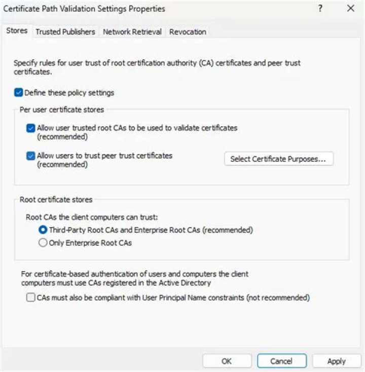 How do I update root certificates in Windows 10?